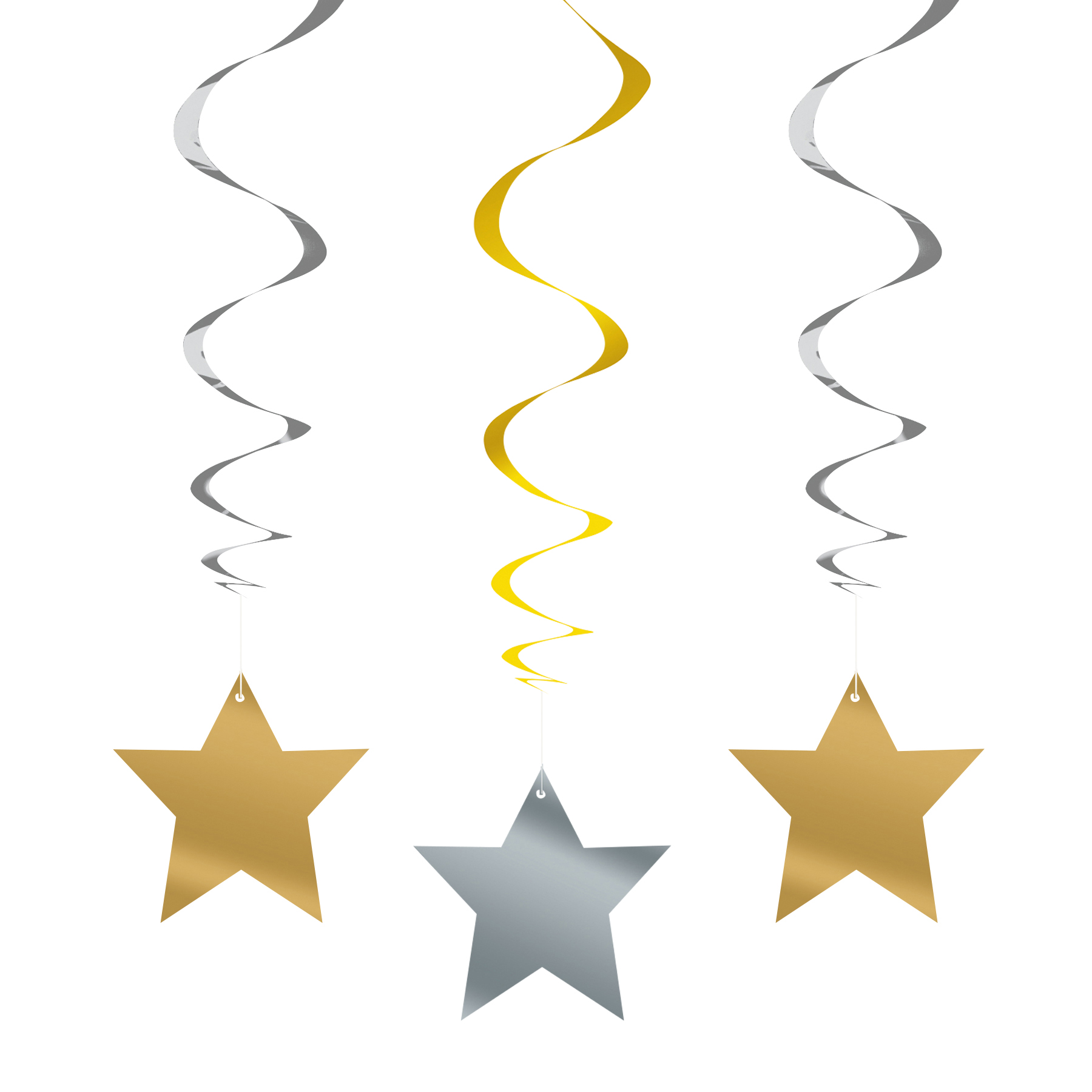 1800x1800 Hanging Silver And Gold Star Party Decorations