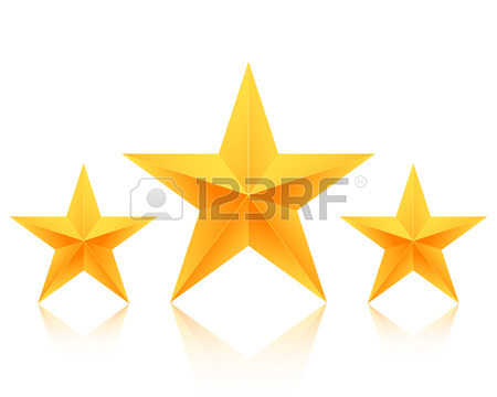 450x360 Illustration Of Set Of Gold Stars Icon. Five Stars Icon Template