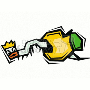 300x300 Royalty Free Golden Apple With Leaf Rotton Worm With King Crown