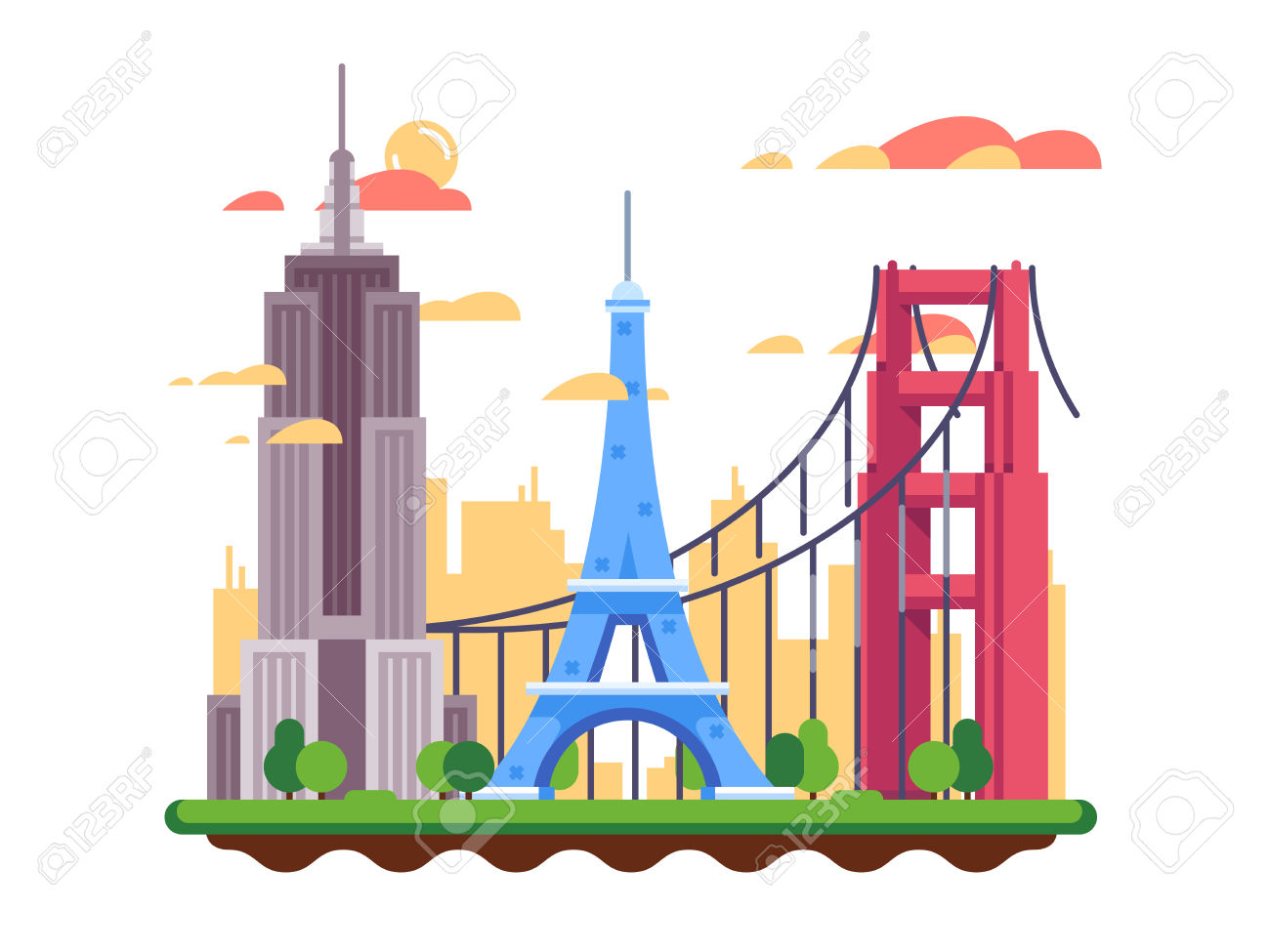 1300x975 Golden Gate Clipart Building