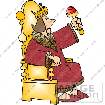 450x450 King Sitting On A Golden Throne, Wearing A Red Robe Clipart
