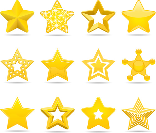 500x427 Golden Star Icons Set Free Vector In Adobe Illustrator Ai ( Ai