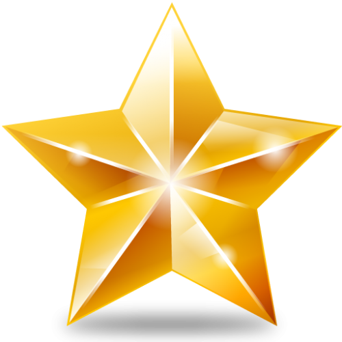 500x500 Golden Star Three Isolated Stock Photo By