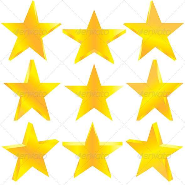 590x590 Golden Stars Set By Mishabokovan Graphicriver