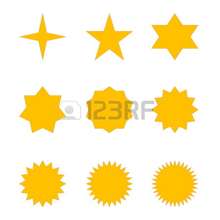 450x450 Set Of Many Different Golden Stars In White Stock Photo, Picture