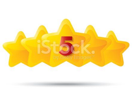 441x300 Five Golden Stars With Star Icons On Premium Clipart
