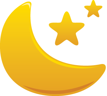 374x336 Kids Golden Moon And Stars Decal