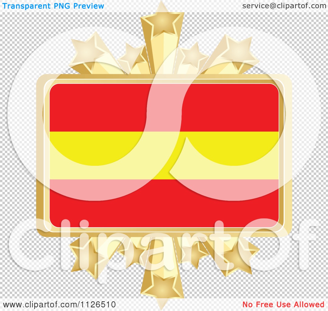 1080x1024 Clipart Of A Spanish Flag With A Golden Stars Frame