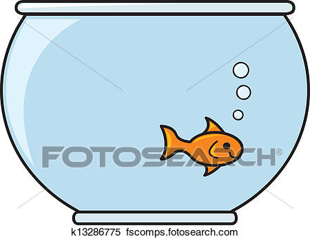 450x347 Clipart Of Fish In A Bowl K13286775