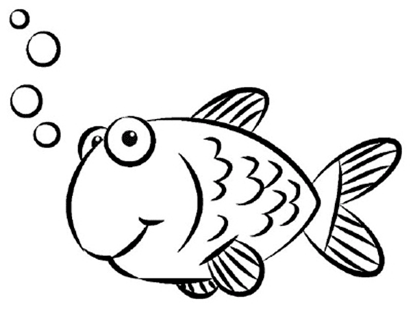 600x453 Cute Fish Clip Art Black And White
