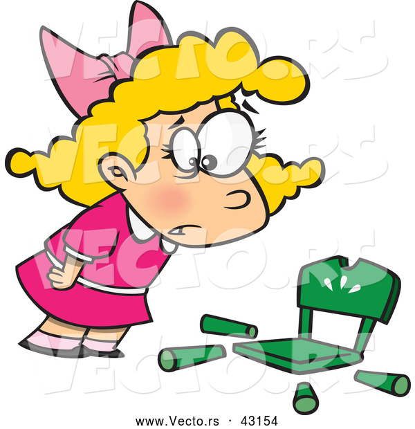 600x620 Vector Of A Cartoon Goldilocks Girl Shockingly Looking