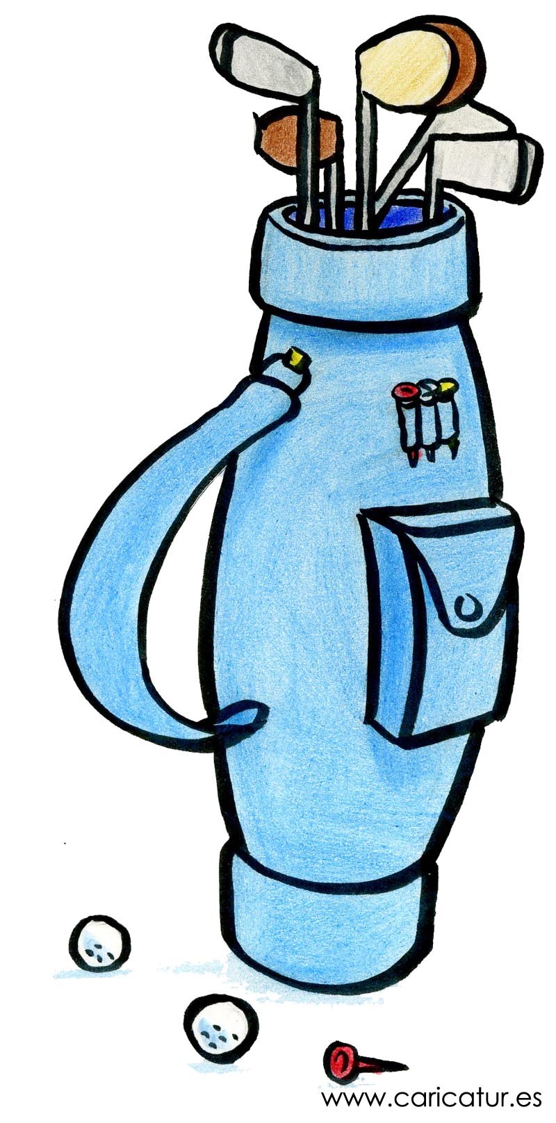 800x1616 Cartoon Golf Bag And Clubs Caricatures Ireland By Allan Cavanagh