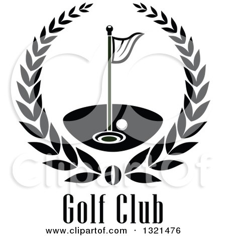 450x470 Clipart Of Navy Bluend Black Golf Ball, Flagnd Hole In