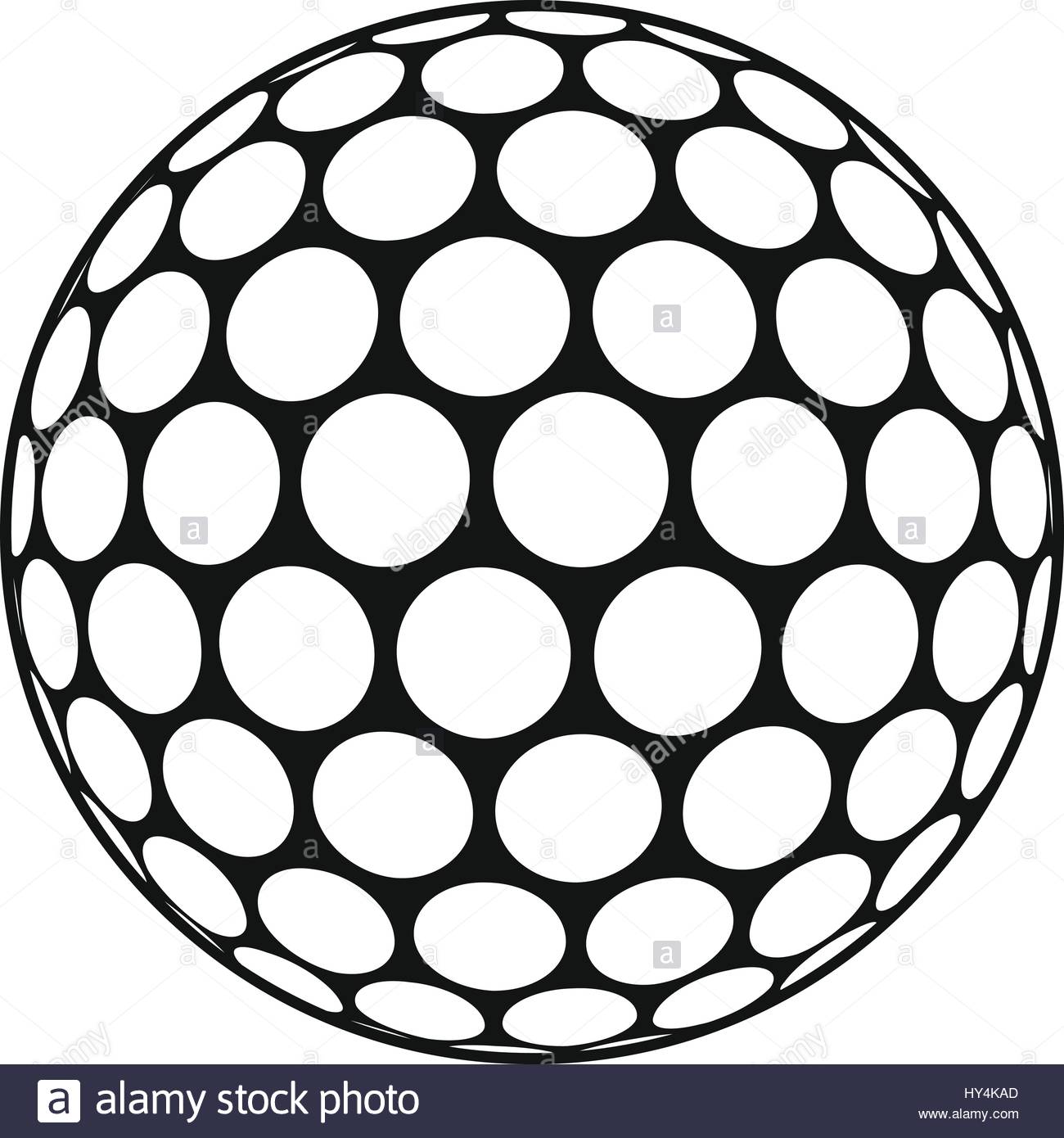 1300x1390 Black And White Golf Ball Icon, Simple Style Stock Vector Art