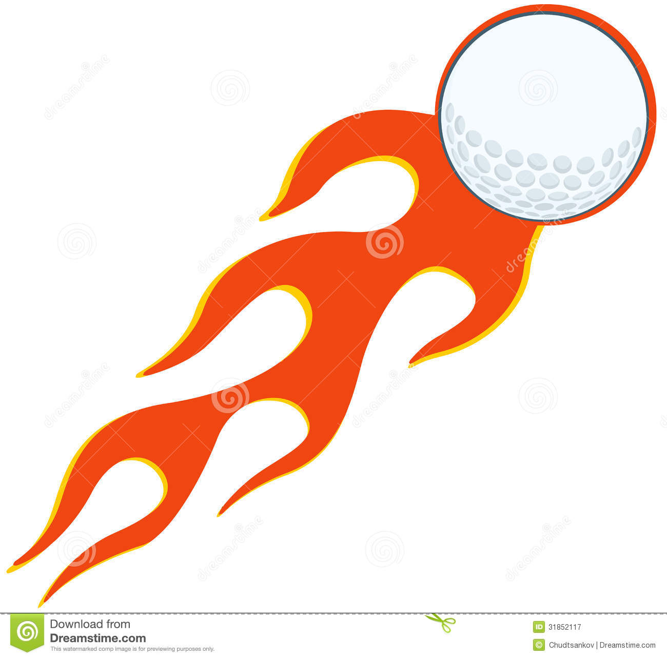 1300x1284 Flaming Golf Ball Clipart
