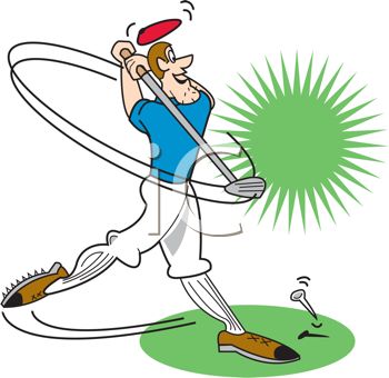 350x340 Cartoon Of A Guy Hitting A Golf Ball Off Tee