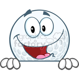 300x300 Royalty Free 5718 Royalty Free Clip Art Happy Golf Ball Cartoon