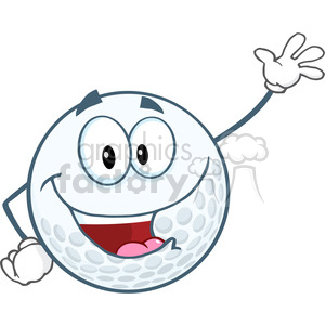 300x300 Royalty Free 6485 Royalty Free Clip Art Happy Golf Ball Cartoon