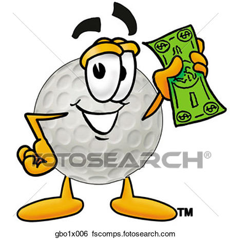 450x466 Clip Art Of Golf Ball With Money Gbo1x006