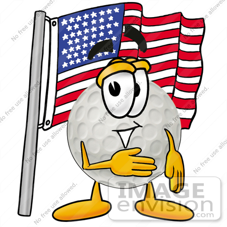 450x450 Clip Art Graphic Of A Golf Ball Cartoon Character Pledging