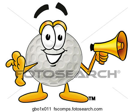 450x372 Clipart Of Golf Ball With Megaphone Gbo1x011