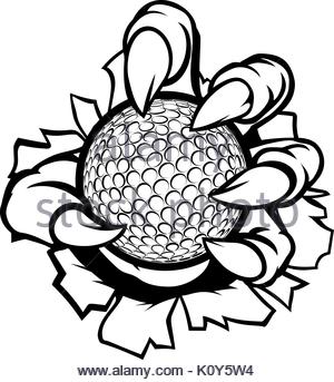 300x343 Monster Or Animal Claw Holding Golf Ball Stock Vector Art