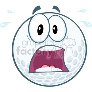 300x300 Royalty Free 5703 Royalty Free Clip Art Panic Golf Ball Cartoon