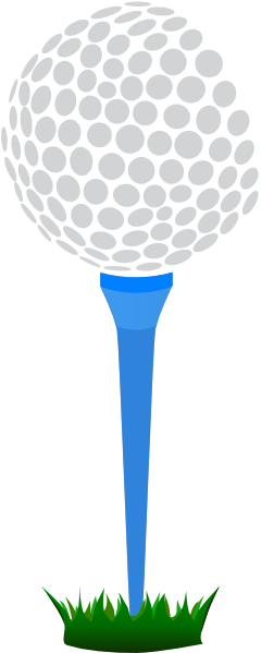 252x599 Golf Ball Blue Tee Png, Svg Clip Art For Web