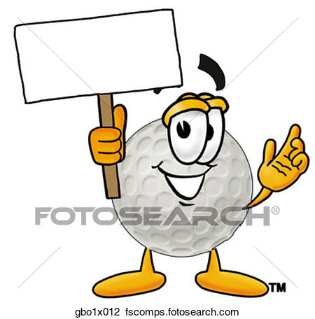 450x456 Clipart Of Golf Ball With Sign Gbo1x012