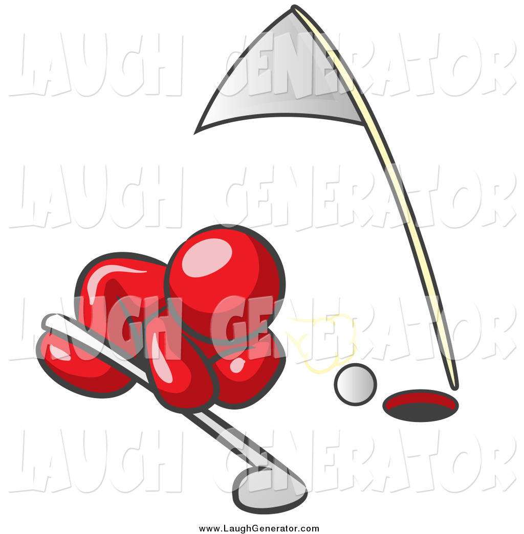 1024x1044 Humorous Clip Art Of A Red Man Trying To Blow A Golf Ball Into