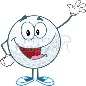 300x300 Royalty Free 5714 Royalty Free Clip Art Happy Golf Ball Cartoon