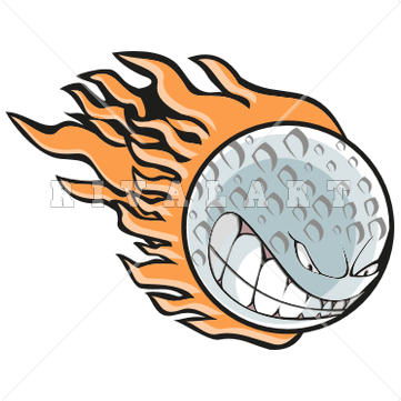361x361 Flaming Golf Ball Clipart