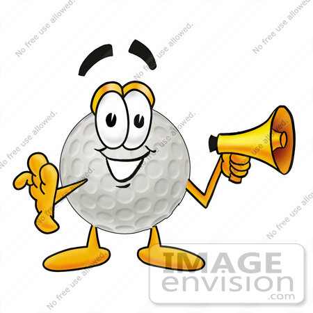 450x450 Cliprt Graphic Of Golf Ball Cartoon Character Holding