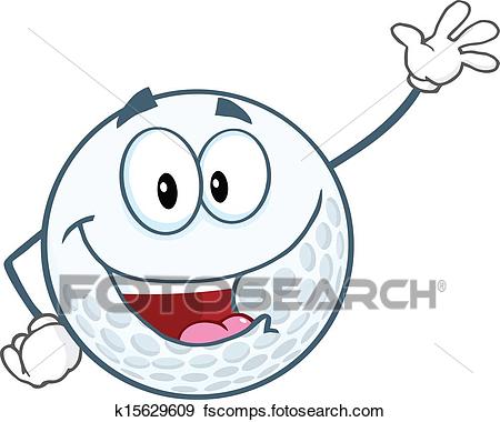 450x380 Clip Art Of Happy Golf Ball Waving For Greeting K15629609