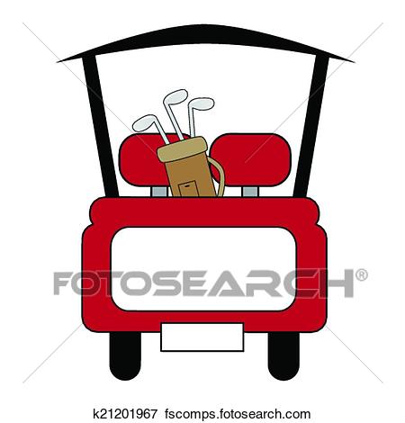 450x470 Clip Art Of Golf Cart K21201967