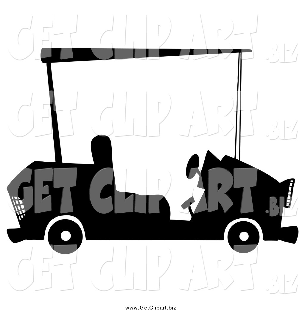1024x1044 Clip Art Of A Black And White Golf Cart By Hit Toon