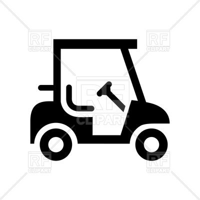 400x400 Golf Cart Black Icon Royalty Free Vector Clip Art Image