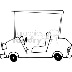 300x300 Royalty Free Cartoon Character Golf Car 379456 Vector Clip Art
