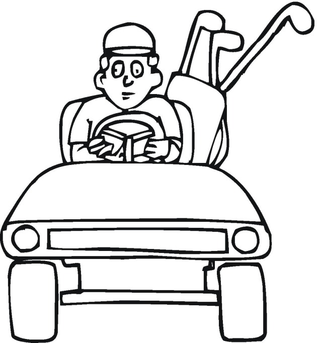 630x682 Golf Cart Clip Art Black And White