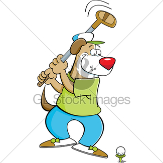 325x325 Cartoon Golfer Golfing Swinging Golf Club Gl Stock Images