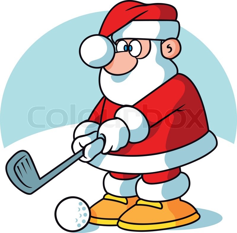 800x786 Santa Golf Player Stock Vector Colourbox