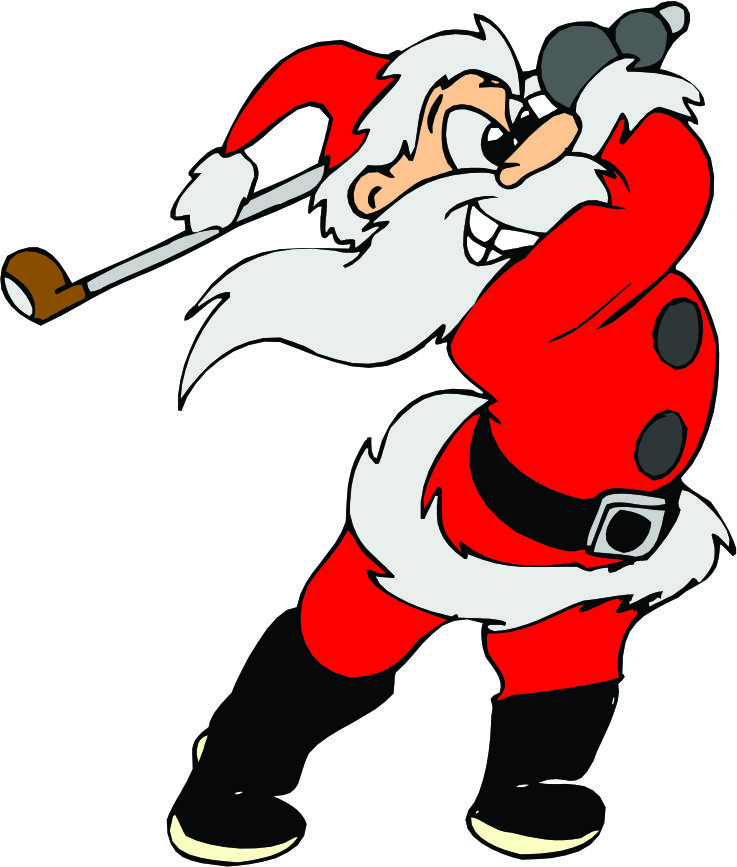 737x867 Cartoon Santa Playing Golf Fasab