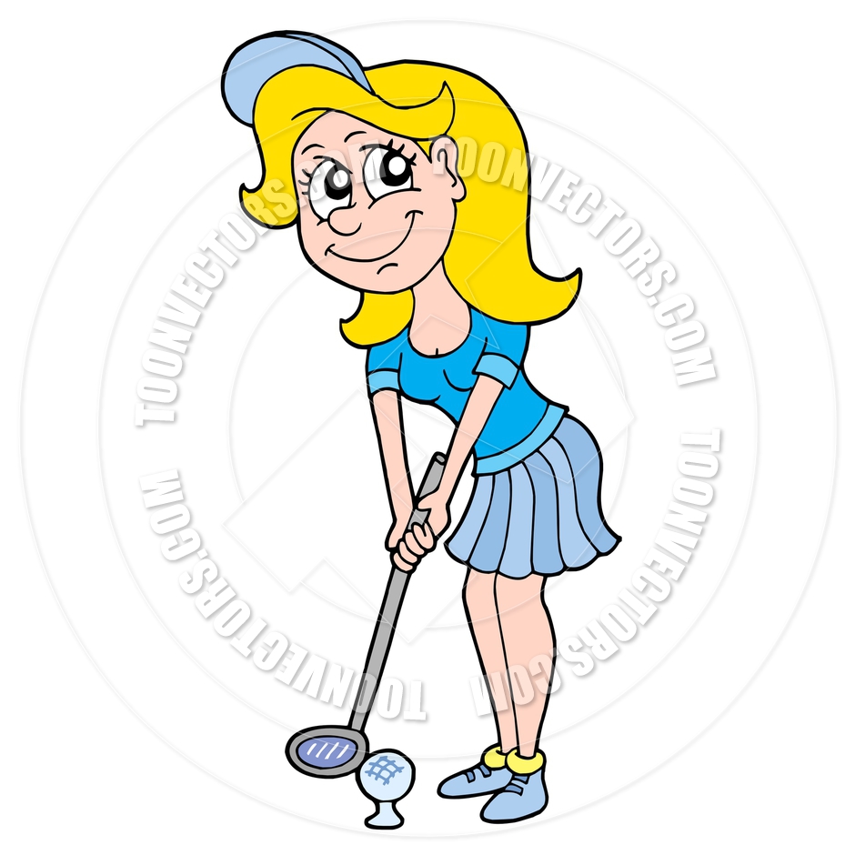 940x940 Cartoon Golf Girl By Clairev Toon Vectors Eps