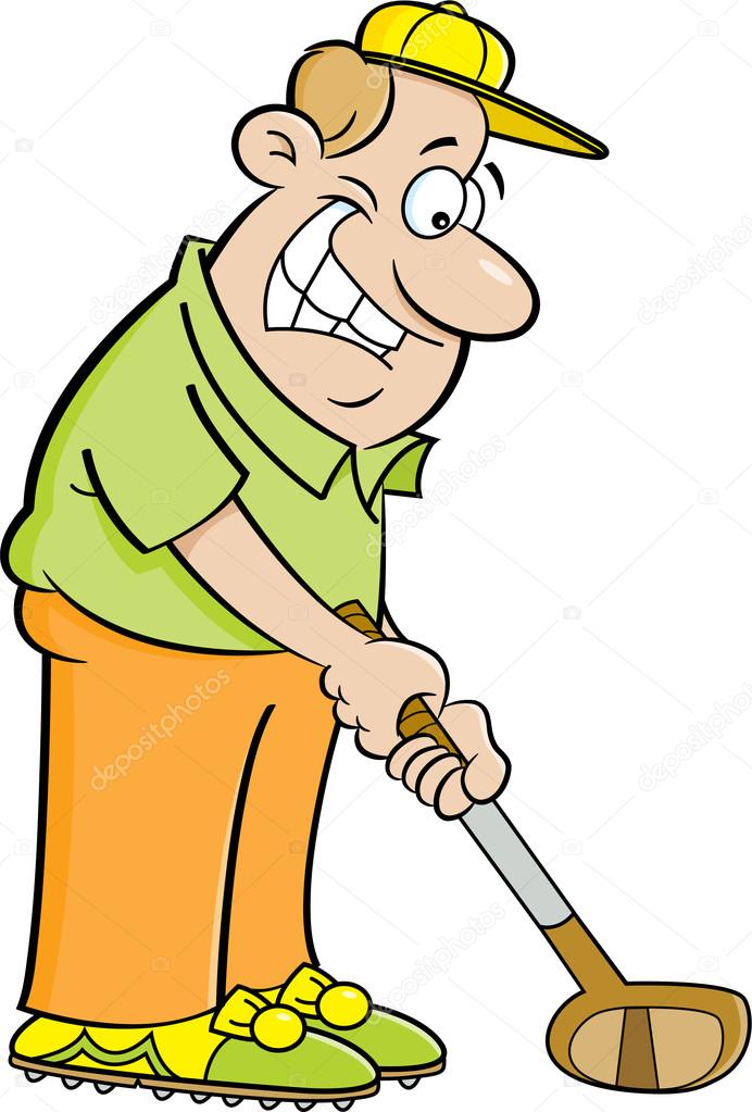 692x1023 Cartoon Man Playing Golf. Stock Vector Kenbenner