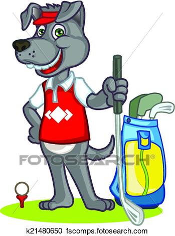 349x470 Clipart Of Golf Dog Cartoon K21480650
