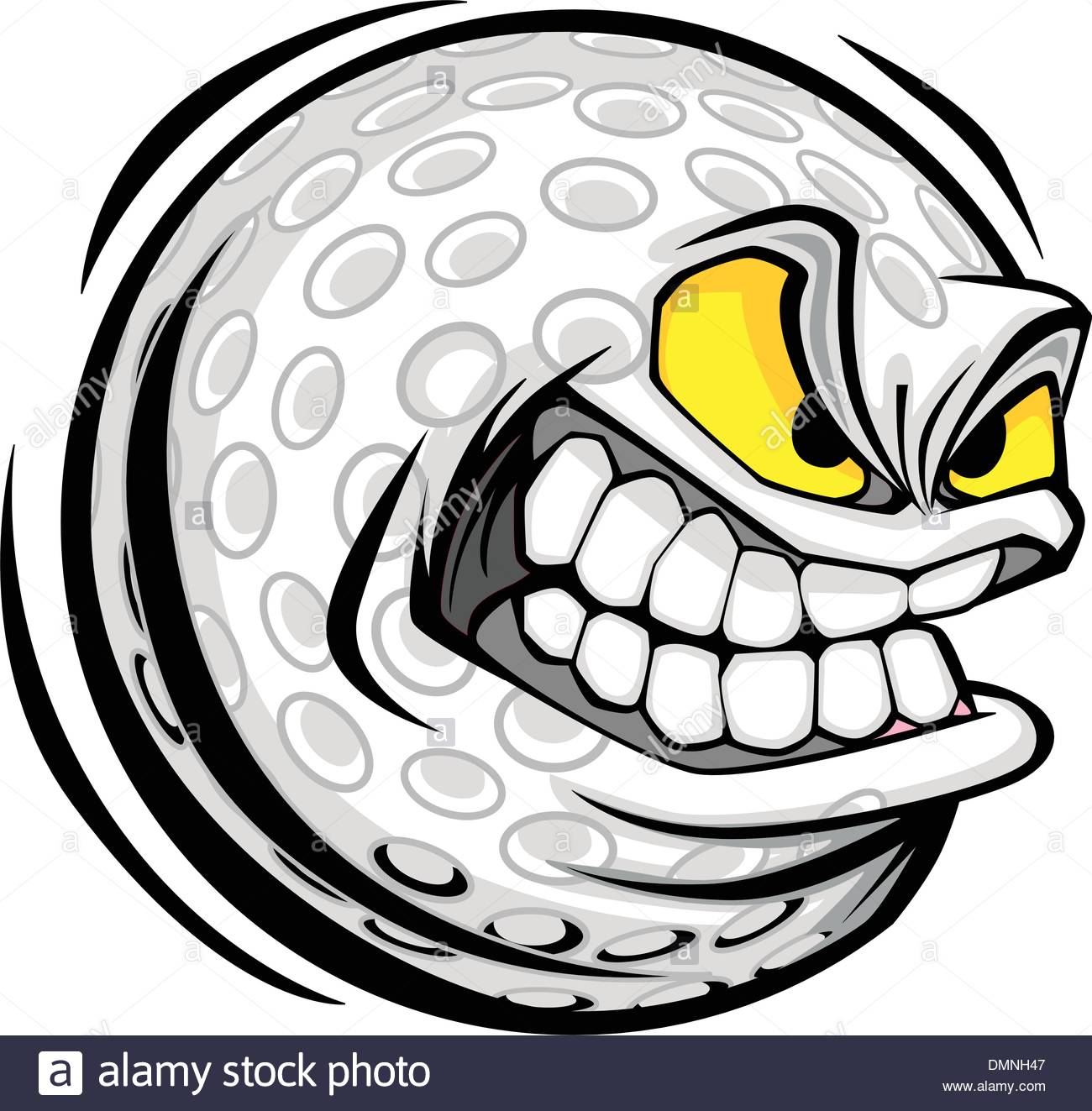 1300x1323 Golf Ball Face Cartoon Vector Image Stock Vector Art