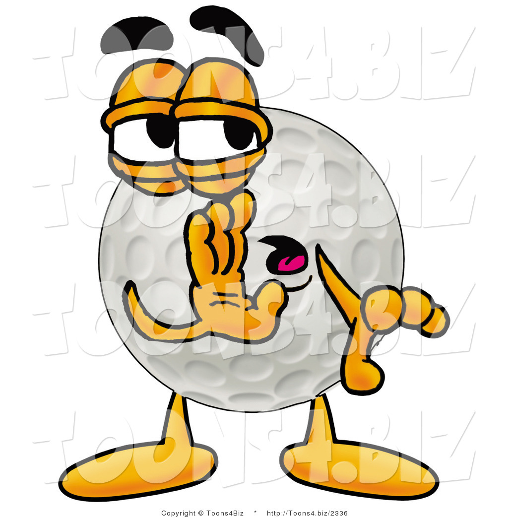 1024x1044 Illustration Of A Cartoon Golf Ball Mascot Whispering