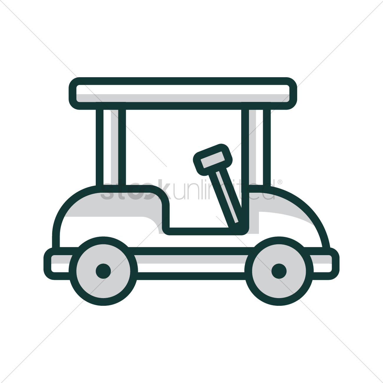 1300x1300 Golf Cart Vector Image