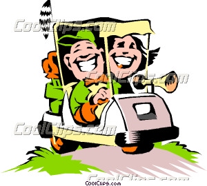 300x270 Cartoon Golf Cart Clip Art