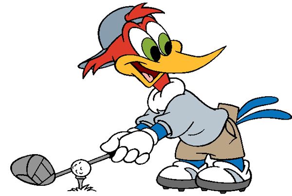 600x403 Funny Chicken Playing Golf Clip Art